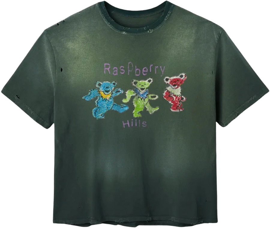 Gold+Vintage Raspberry Hills Grateful Berry Green Tee