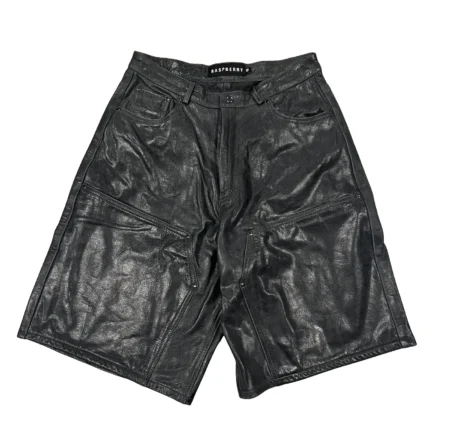 Gold+Vintage Gallery Raspberry Hills 'Black' Leather Shorts