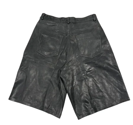 Gold+Vintage Gallery Raspberry Hills 'Black' Leather Shorts