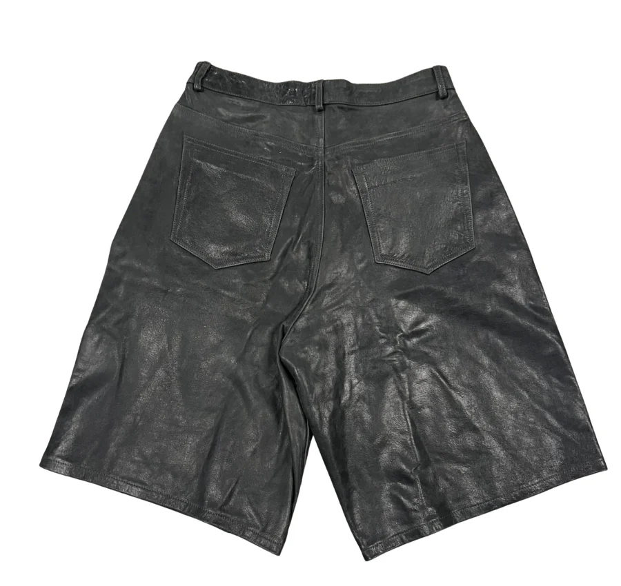 Gold+Vintage Gallery Raspberry Hills 'Black' Leather Shorts